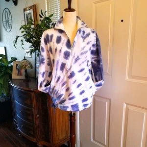 Pink quarter zip front sweatshirt